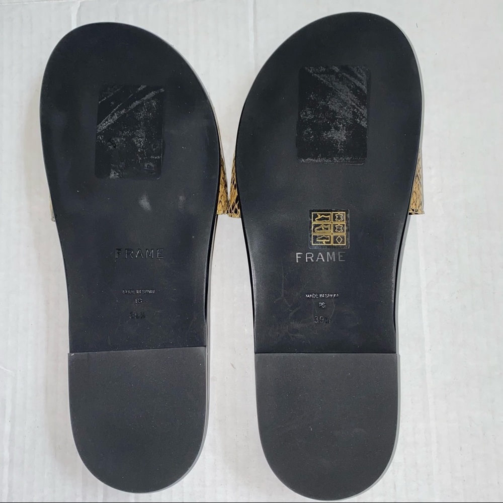 Frame Le Osborne Python-Embossed Leather Slides - Picture 12 of 14